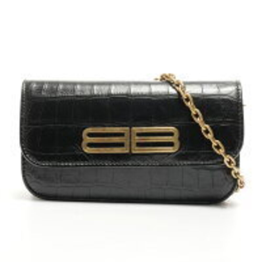 Balenciaga Embossed Leather Gossip Shoulder Bag Black - Picture 11 of 11